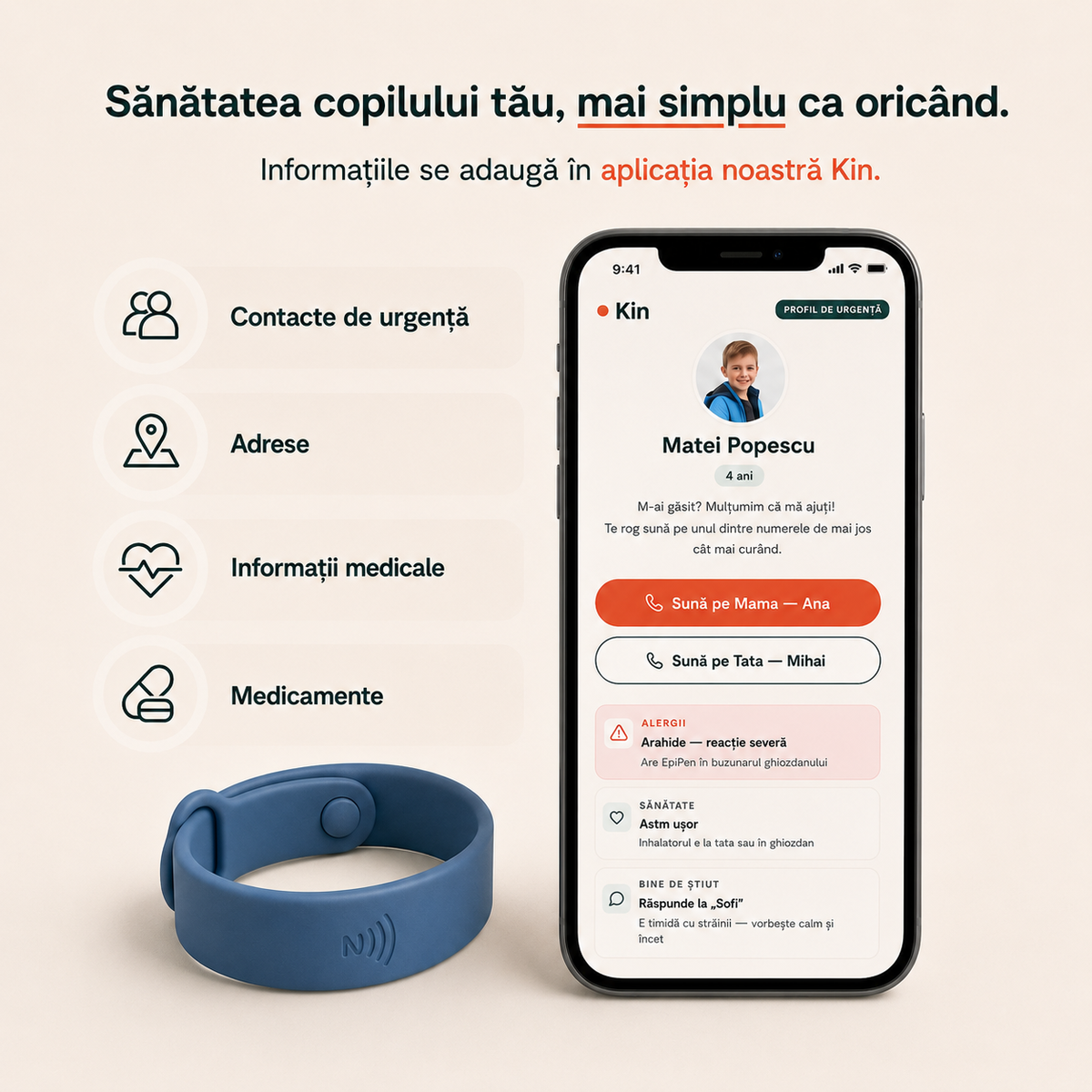 Brățară de Siguranță pentru Copii KIN